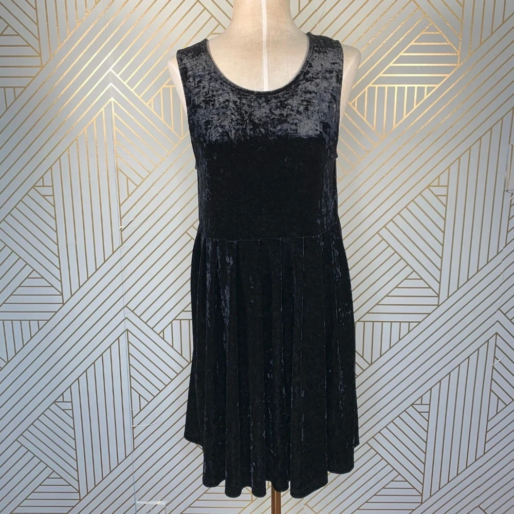 Minkpink Clean Little Black Velvet Dress Sheer - Picture 2 of 8